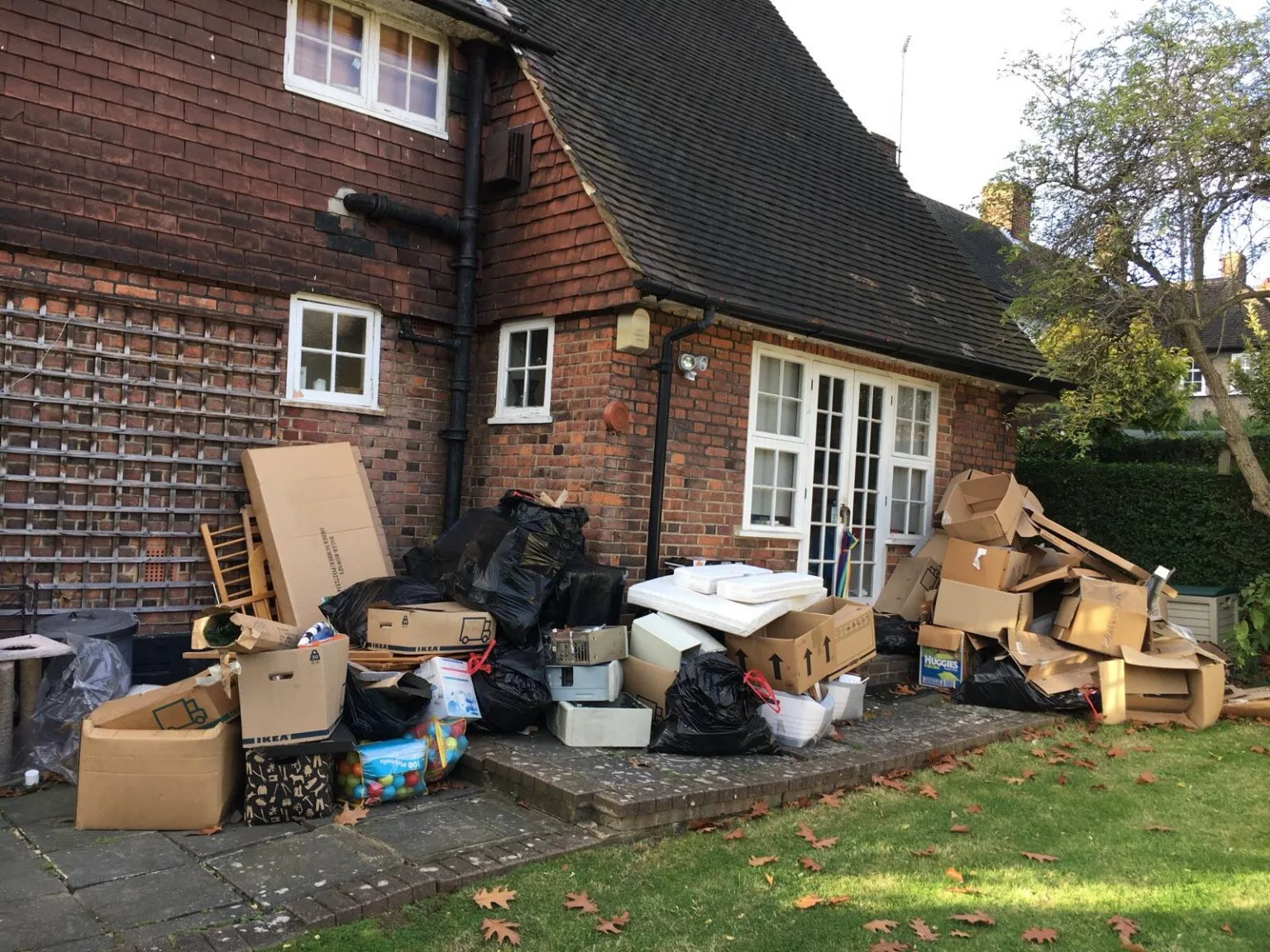 Items sorted outside a house ready for an MV Movers clearance