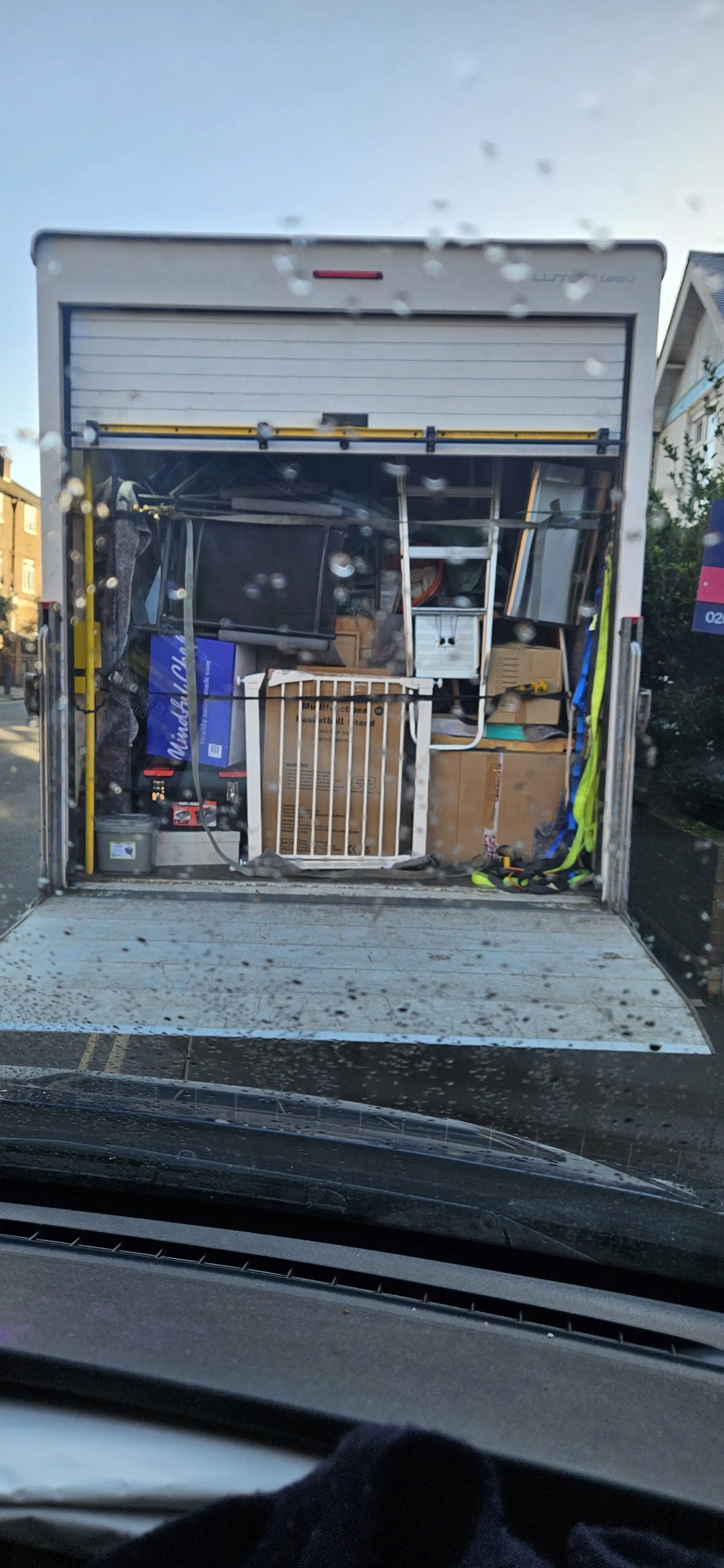 MV Movers van packed and secured for transit
